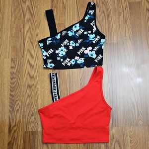 VS PINK Ultimate Logo Strap Sports Crop Top Bundle/ Small